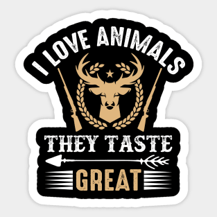 I Love Animals They Taste Great Sticker